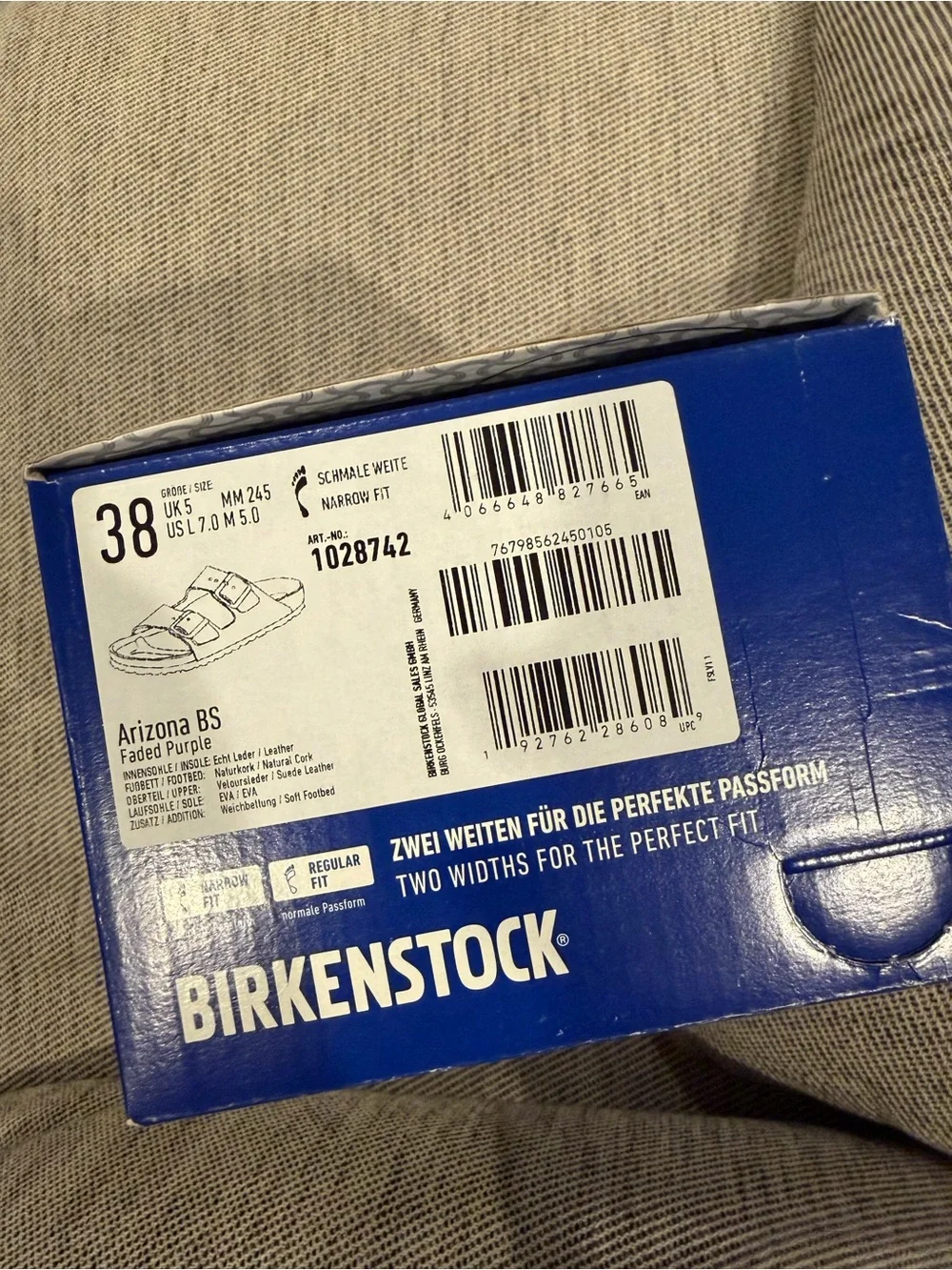 NIB Birkenstock Arizona Suede faded purple  Sandals - Picture 4 of 4